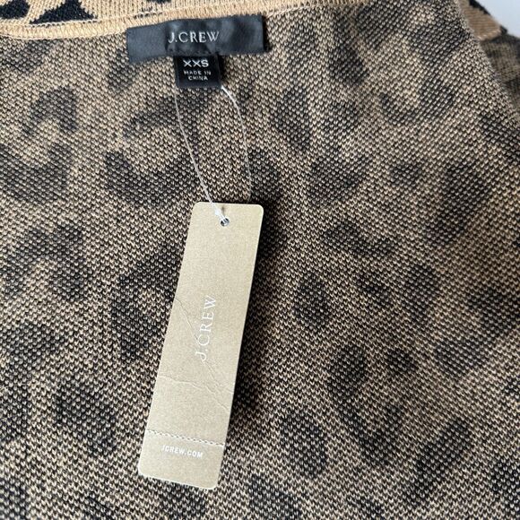 J. Crew Sophie Open Front Sweater Blazer Leopard XXS NWT - Picture 5 of 10